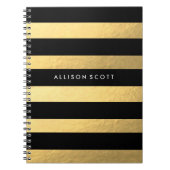 Schwarzes und Goldpersonalisiertes Notizbuch Notizblock (Vorderseite)