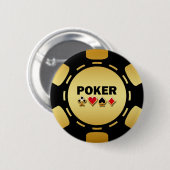 SCHWARZES UND GOLDPoker-CHIP Button (Vorne & Hinten)