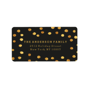 Schwarzes und GoldpunktAdressen-Etikett Adressaufkleber