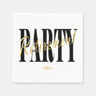 Schwarzes und Goldruhestands-Party, Serviette