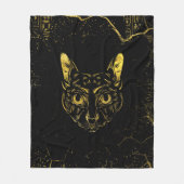 Schwarzes und GoldSphynx Katze Fleecedecke (Vorderseite)