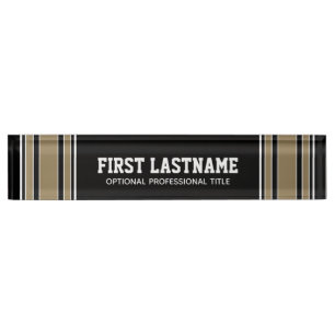 Schwarzes und Goldsport-Jersey-Name - kann Namensplakette