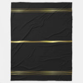 Schwarzes und Goldstreifen-eleganter Entwurf Fleecedecke (Vorderseite)