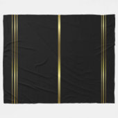 Schwarzes und Goldstreifen-eleganter Entwurf Fleecedecke (Vorderseite (Horizontal))