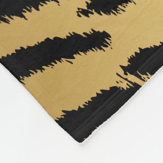 Schwarzes und Goldtiger-Tier-Muster Fleecedecke (Ecke)