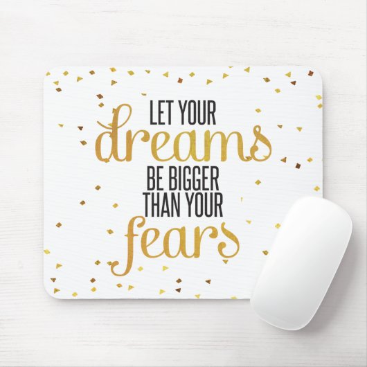 Schwarzes und Goldtraum-inspirierend Zitat Mousepad (Mit Mouse)