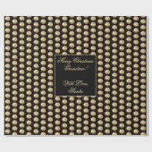 Schwarzes und GoldTupfen-Muster-elegantes Chic Geschenkpapier (Flach)