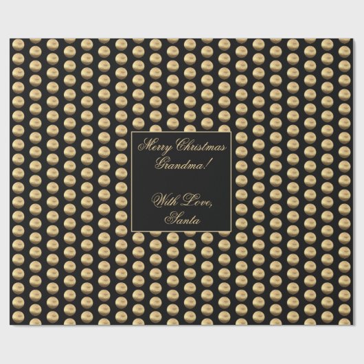 Schwarzes und GoldTupfen-Muster-elegantes Chic Geschenkpapier (Flach)