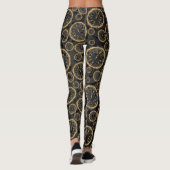 Schwarzes und Golduhr-EntwurfLeggins Leggings (Rückseite)
