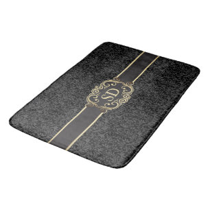 Schwarzes und GoldVintage Badematte