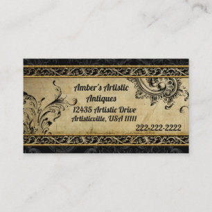 Schwarzes und GoldVintage elegante Visitenkarte