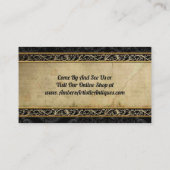 Schwarzes und GoldVintage elegante Visitenkarte (Rückseite)