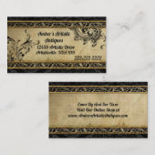 Schwarzes und GoldVintage elegante Visitenkarte (Vorne/Hinten)