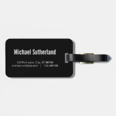 Schwarzes und GoldWeltkarte-eleganter Gepäckanhänger (Rückseite horizontal)