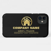 Schwarzes und Goldwirkliches Anwesen Case-Mate iPhone Hülle (Rückseite (Horizontal))