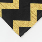 Schwarzes und Goldzickzack-Zickzack Muster Fleecedecke (Ecke)