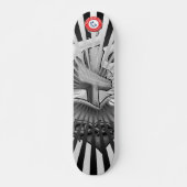 Schwarzes und Grau-heiliges Herz Skateboard (Vorne)