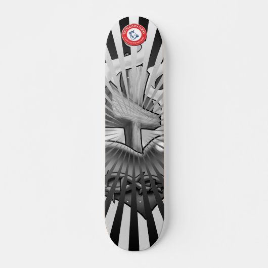 Schwarzes und Grau-heiliges Herz Skateboard (Vorne)