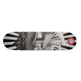 Schwarzes und Grau-heiliges Herz Skateboard