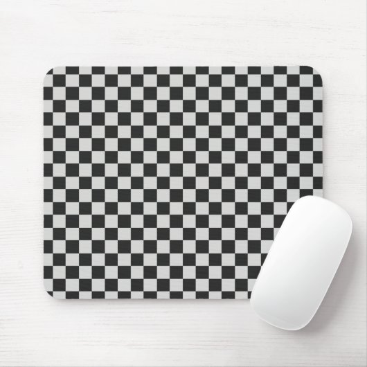 Schwarzes und Grau überprüftes Mousepad (Mit Mouse)