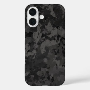 Schwarzes und graues abstraktes Grafik-Art-Design iPhone 16 Hülle