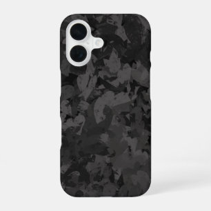 Schwarzes und graues abstraktes Grafik-Art-Design iPhone 16 Hülle