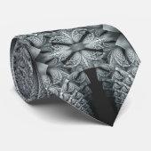 Schwarzes und Graues Fraktal Krawatte (Gerollt)