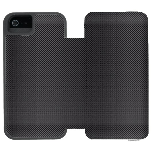 Schwarzes und graues Kohlenstoff-Faser-Polymer Incipio iPhone Geldbeutel-Hülle (Folio Geöffnet)