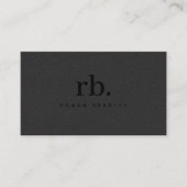 Schwarzes und graues Leder Monogramm saubere Beruf Visitenkarte (Vorderseite)
