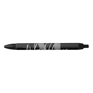 Schwarzes und graues Monogramm Elegant Kugelschreiber