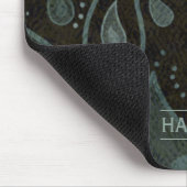 Schwarzes und graues Paisley-Muster personalisiert Mousepad (Ecke)