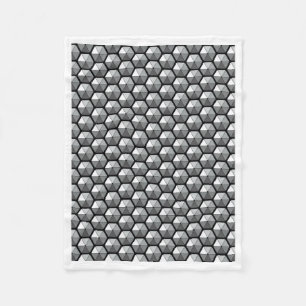 Schwarzes und graues Sechseck 3D geometrisches Mus Fleecedecke