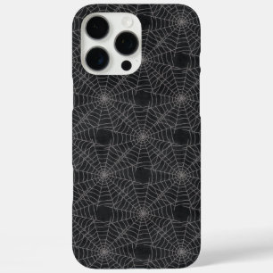 Schwarzes und graues Spinnennetz-Gotikmuster iPhone 16 Pro Max Hülle