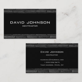 Schwarzes und graues Ziegelstein-übersichtliches Visitenkarte