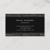 Schwarzes und graues Ziegelstein-übersichtliches Visitenkarte (Rückseite)