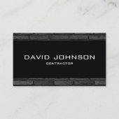 Schwarzes und graues Ziegelstein-übersichtliches Visitenkarte (Vorderseite)