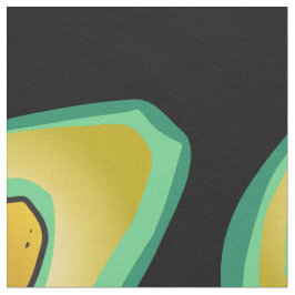 Schwarzes und grünes Avocado Muster Stoff