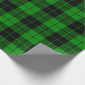 Schwarzes und grünes Papier mit Kariertem Muster Geschenkpapier (Ecke)