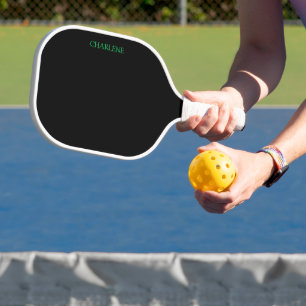 Schwarzes und grünes personalisiertes Pickleball-P Pickleball Schläger