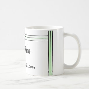 Schwarzes und grünes Streifenbürodesign Kaffeetasse