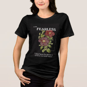Schwarzes und grünes Wasserfarben-Blumen-Vintage-T Tri-Blend Shirt