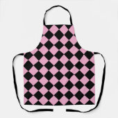 Schwarzes und hellrosa Chevron-Muster Stylisch Schürze (Vorderseite)