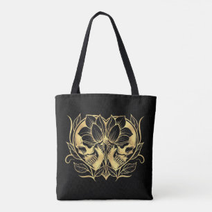 Schwarzes und Imitat-Goldschädel Tasche