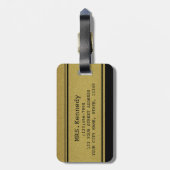 Schwarzes und Jungvermählten des GoldMrs.Bride Gepäckanhänger (Rückseite vertikal)