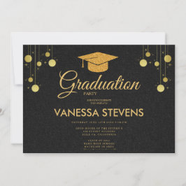 Schwarzes und klassisches Graduierungsoberflächen- Einladung