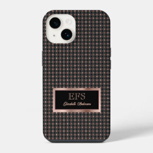 Schwarzes und kupferfarbenes falsches Roségold ele iPhone 14 Hülle