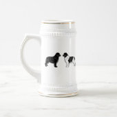 Schwarzes und Landseer Neufundland Hunde Bierglas (Links)