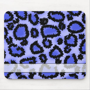 Schwarzes und Lila-Blaues Leopard-Druck-Muster Mousepad