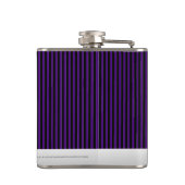 Schwarzes und lila Button-Streifen Smoking Flachmann (Rückseite)