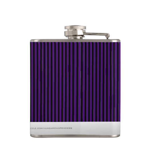 Schwarzes und lila Button-Streifen Smoking Flachmann (Rückseite)